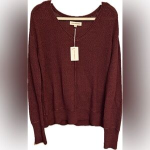 Lucky Brand NWT Burgundy V-Neck Sweater